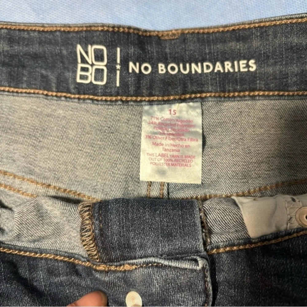 No Boundaries Dark and Light Blue Denim Shorts